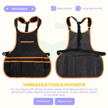 Tablier de travail 16 poches a outils Ceinture a outils Tablier a gilet d'outil ajustable des femmes avec tablier impermeable et tablier de toile