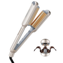 Curling Iron Hair Crimper Waver - TYMO ROVY Beach Waves Curling Wand, Ionic Deep Waver Hair Curler Tool with Ceramic 3 Barrel for Women, Dual Voltage,