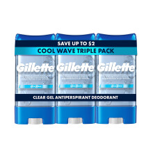 Gillette Antiperspirant och Deodorant för Män, 72h Svett & Odörskydd, Långvarig Fräschör, Anti-Vit Fläck Teknologi, Klar Gel, Cool Wave