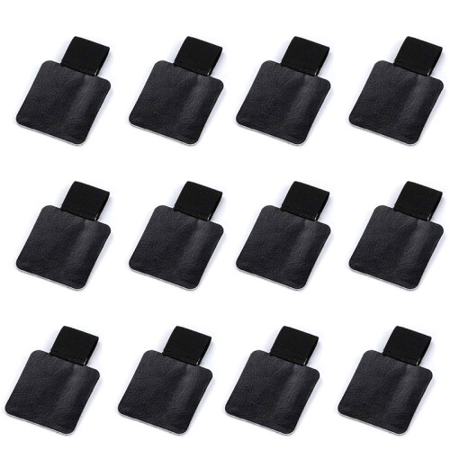 12 Pack Pen Loop Holder, Self-Adhesive Pen Holder Pencil Elastic Loop for Notebooks, Journals, Calendars (Black)