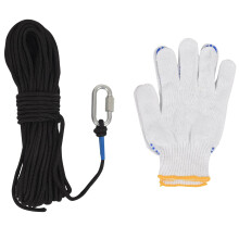 Fishing Magnet Rope 20 Meters, Heavy Rope with Safe Lock,All Purpose Nylon High Strengte Cord Safe Rope - 65 Feet, Diameter 6Mm Black