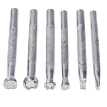 6Pcs Leather Stamping Tools Leather Working Saddle Making Stamps Set Special Shape Stamp Punch Set Leather Tools