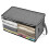 2PCS Quilt Organizer Box Foldable Portable Closet Stackable Bins Non Woven Clothes Storage Blankets Collecting Case-Gray 2