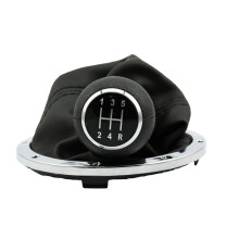Perilla de Cambio de Marchas de 5 Velocidades Kit de Botas de Polaina Gearstick Balonmano de Cambio de Cuero para Gol Pointer Saveiro Parati 2004-2010