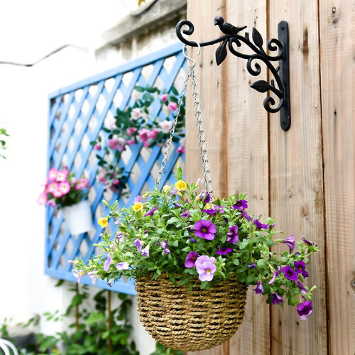 Hanging Plant Hook Cast Iron Flower Basket Hooks Bracket Hanger for Bird Feeder Lantern Planters Pots Wind Chimes 1
