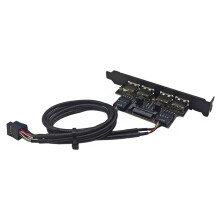 PCIE USB-Expansionskort med Dubbla 9-Pinnar Till 4-Portars USB 2.0-Adapterkort PC-Panelexpansion för Stationär Dator Windows 10/11