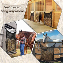 Slow Feeding Hay Net Hay Feeder Hay Bag Horse Hay Net Horse Hay Bag for Horse Goat Horse Feeding Supplies,2Pcs,White