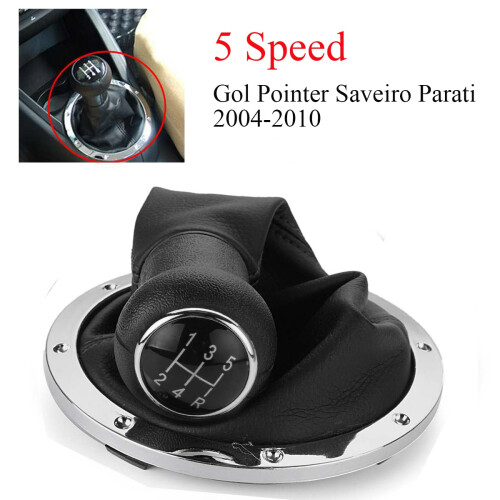 5 Speed Gear Shift Knob Gearstick Gaiter Boot Kit Leather Shift Handball for Gol Pointer Saveiro Parati 2004-2010 1
