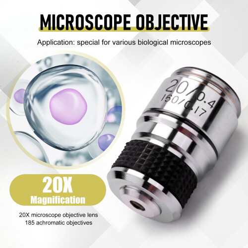 185 Microscope Objective 20X ACHromatic Objective Biological Microscope Parts AccESSories 2