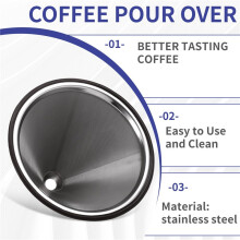 Kaffee AusgießFilter Wiederverwendbarer Kaffee Tropfer Aus Rostfreiem Stahl Papierloser Kaffee Filter FüR Nachhaltiges Brauen