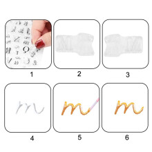 6Pcs Alphabet Letter Fondant Stamps for Biscuit Cake Cookie Fondant Embossing DIY Cutter Pastry Accessories
