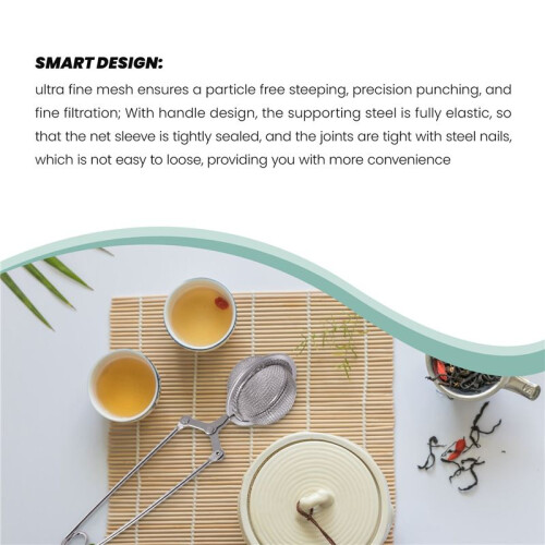 6Pcs Tea Infuser Loose Leaf Tea Snap  Tea Strainer Spoon Stainless Steel Tea Filter Steeper with Handle 2