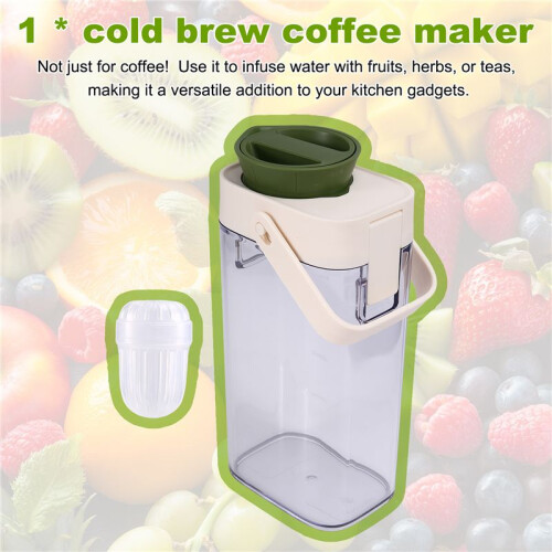 1LCold Brew Coffee Maker,Heavy Duty Coffee Jar with Handle,LeakProof Lid,Ideal for Cold Coffee Brewing,Kitchen Essential 2