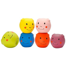 Squeaky Dog Toys -Cute Funny Pigge Latex Dog Balls for Small Puppy and Medium Pets Dogs (6 Pack)