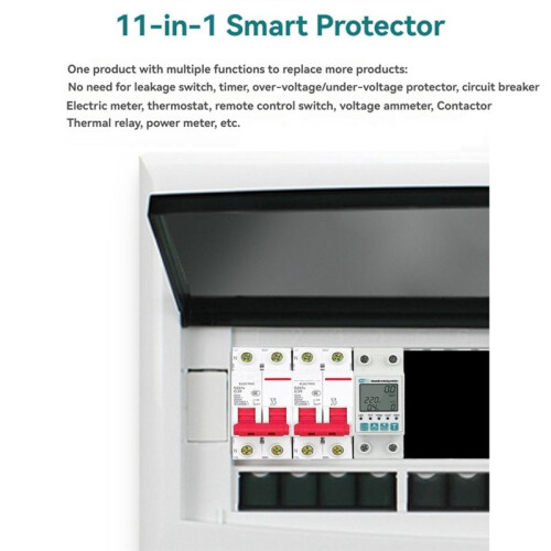 Tuya WiFi 2P   Meter Power KWh Meter Earth Leakage over Under Voltage Protector Work with Tuya  Life 1