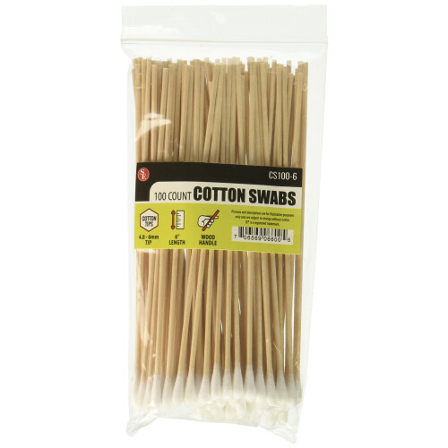 SE 6" Wattestäbchen mit Holzgriffen (3 Packungen à 100) - CS100-6-3