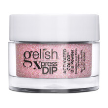 Gelish Xpress Powder Dip Collection (June Bride) Sparkly Pink Nail Dip Powder, Vibrant Color, Professional Quality, High Shine, Chip-Resistant, 0.3 ou