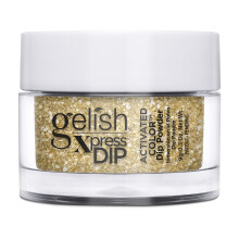 Gelish Xpress Powder Dip Collection (All That Glitters Is Gold) Gold Nail Dip Powder, Vibrant Color, Professional Quality, High Shine, Chip-Resistant,
