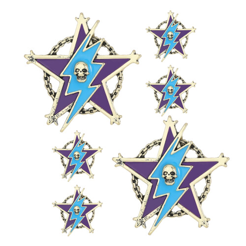 12Pièces Broches Étoile Vintage Multi Couleurs Pin Métal Robuste 1