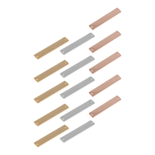 30Pièces Pendentifs Rectangles Acier Antirouille Pour Fabrication DIY 1