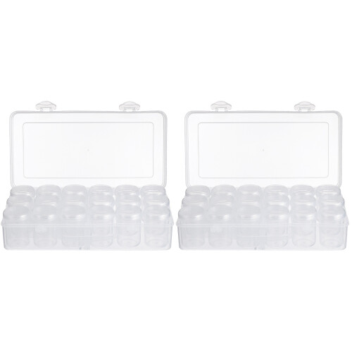 2Sets Practical White Plastic Bottle Container with 18 Compartments 2