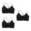 3Pièces Camisole Spaghetti Coton Noir Soutien 10