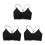3Pièces Camisole Spaghetti Coton Noir Soutien 6