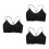 3Pièces Camisole Spaghetti Coton Noir Soutien 5