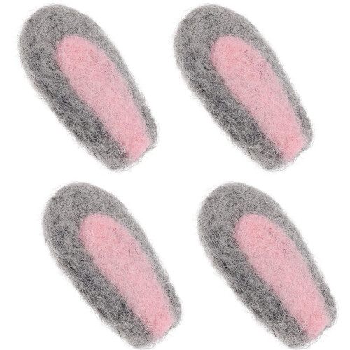 8Pièces Décorations DIY Feutrine Laine Oreilles Lapin Gris 1