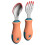 2Ensembles Cuillères Bébé Silicone Acier Orange 1
