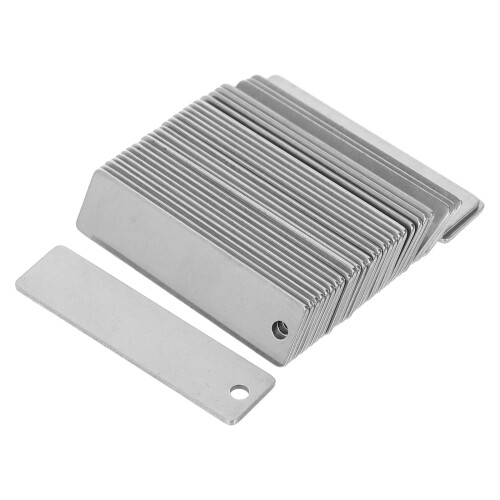 90Pièces Étiquettes Rectangle Acier Inoxydable Pour Gravure 1