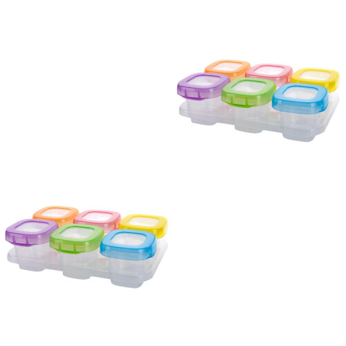 12Pièces Récipients Purée Bébé Couvercle Transparent Multiusage 2