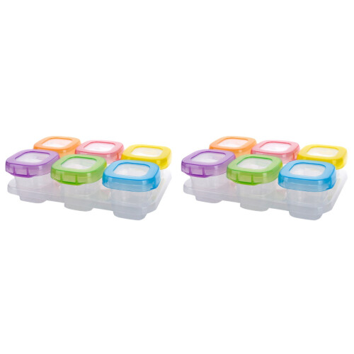 12Pièces Récipients Purée Bébé Couvercle Transparent Multiusage 1