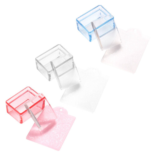 21Pièces Tampons Ongles Transparente Multicolores Outils DIY