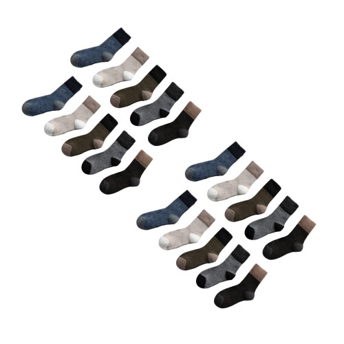 10Paires Randonnée Hiver Épaisses Polyester Colorées 2