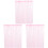 3Pcs Pink Semi Sheer Window Curtains Polyester for Home Decor 3