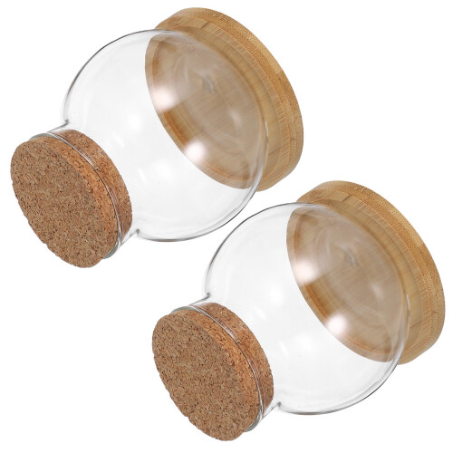 4Ensembles Cache-Pot Hydroponique En Verre Bambou Pour Décor Maison 1