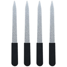 12Pcs Black Nail Polishing File Silicone Handle Non-Slip Nail Art Tool