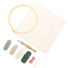 1Set Portable Punch Needle Set Met Katoen En Hout Voor DIY Knutselen