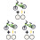 3Sets Desktop Finger Bicycles Speelgoed Groen 3