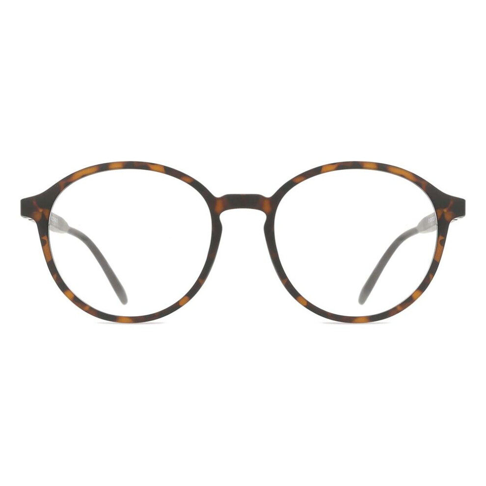 Smartbuy Collection Full Rim Round Matte Tortoise Camelo Trc-184A Unisex Eyeglasses