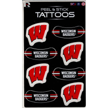 Rico Industries NCAA Wisconsin Badgers Tatuajes Temporales Peel & Stick - Eye Black - Aprobados para el Día del Juego!