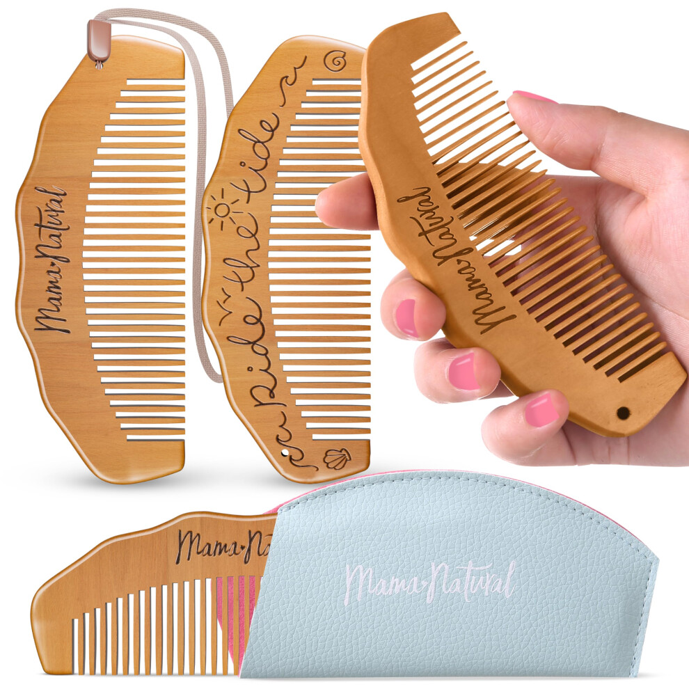 Mama Natural Unisex Tide Birth Comb For Labor Pain - (1 Piece) Wooden Comb For Women - Labor Comb For Labor And Delivery Essentials - Wood Comb For Pregnancy