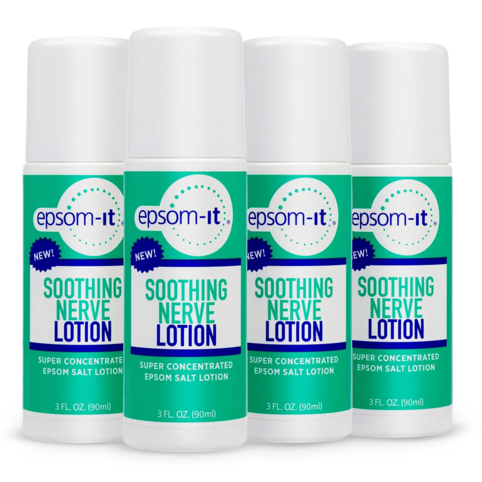 Epsom-It Cream Soothing Nerve Lotion - Roll On Epsom Salt Magnesium Lotion, Topical Magnesium With Capsaicin & Arnica For Tired Muscles, And Sleep, 3O