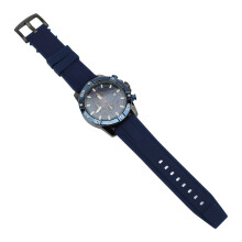 Orologio Multifunzione da Uomo in Quarzo 47mm, Silicone Blu, Impermeabile