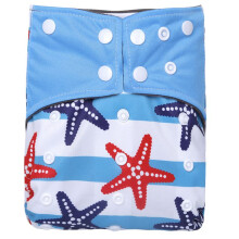 (Starfish) Charcoal Bamboo Inserts In Baby Cloth Diaper Reusable Washable Pocket Nappies