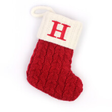 (letterH) Knit Stocking Christmas Family Santa Candy Gift Bags Decorations Party Holiday