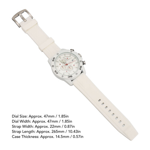 Reloj de cuarzo multifuncional blanco, 46mAh, 47mm 1