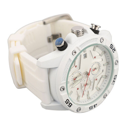 Reloj de cuarzo multifuncional blanco, 46mAh, 47mm