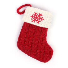 (Snowflake) Knit Stocking Christmas Family Santa Candy Gift Bags Decorations Party Holiday